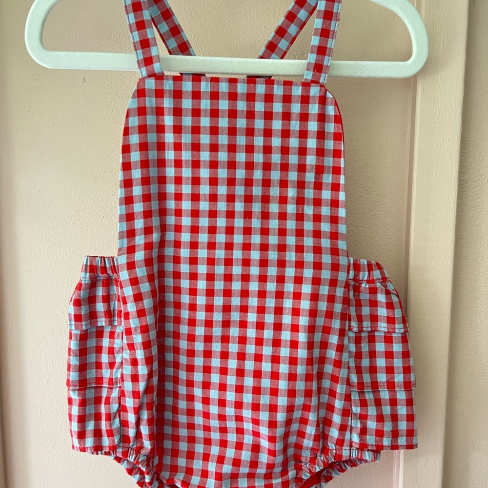 Janie & Jack checkered sun suit NWT